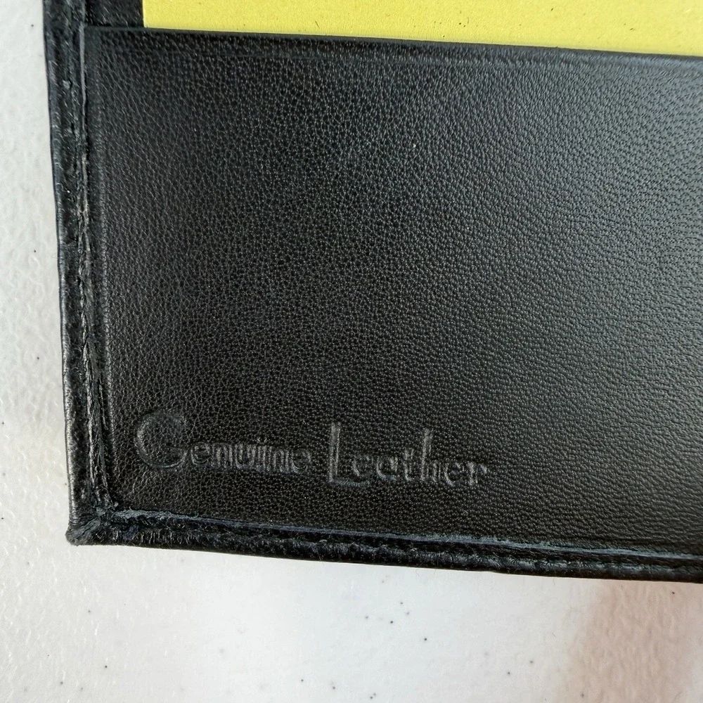 River Ridge Mens Black Genuine Leather Bi-Fold Wallet ID Card Holder Photos NEW‎